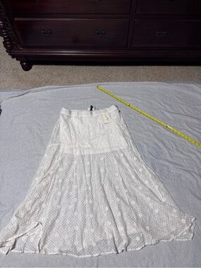 Universal Thread White Eyelet A-Line Midi Skirt